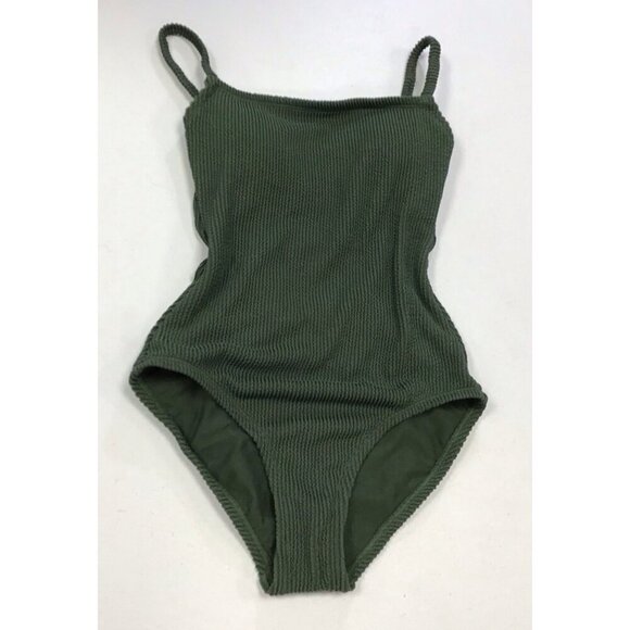 NWT Kona Sol Pucker Textured Square Neck 1 Piece Swimsuit Womans Size S 4-6 - Picture 1 of 4
